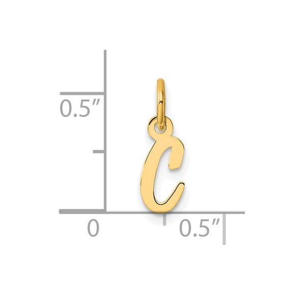 Kazi Luxury 14k Yellow Gold Small Script Letter C Initial Charm - Picture 4 of 4